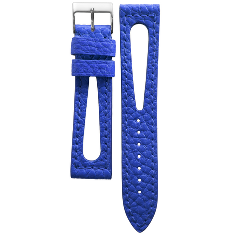 Cinturino in pelle forato - Blu Bufalo