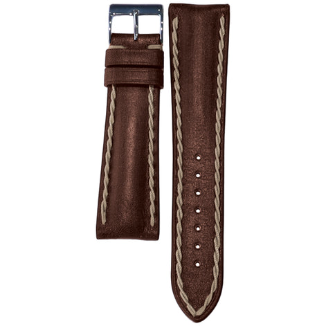 Cinturino Pelle Cucito a Mano - Brown/Corda