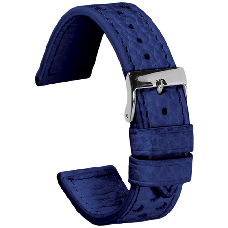 Perforated leather strap - Buffalo Blue