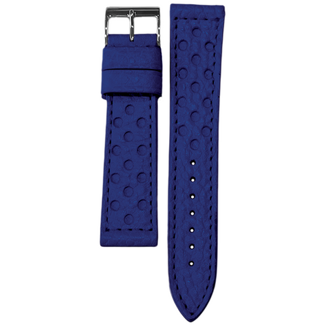 Perforated leather strap - Buffalo Blue