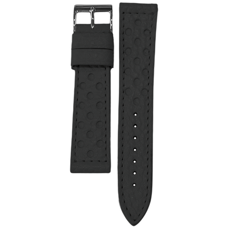 Perforated leather strap - Black Buffalo