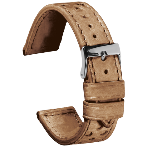 Perforated Leather Strap - Beige Vintage