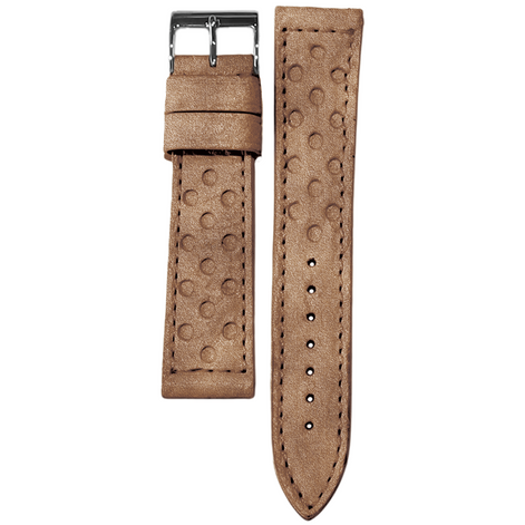 Perforated Leather Strap - Beige Vintage