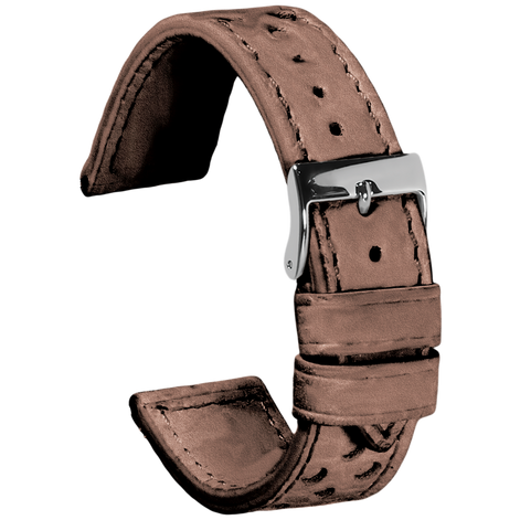 Drilled Leather Strap-Taupe Vintage